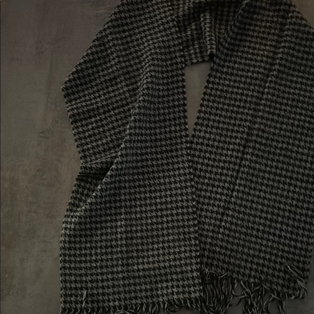 Black and Gray Houndstooth Scarf Classic Accessory